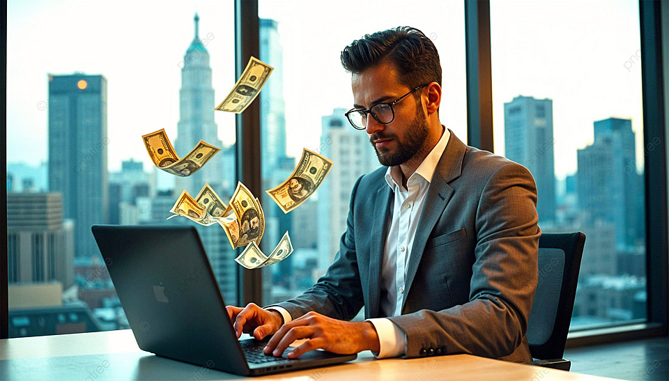 Personne travaillant sur un ordinateur portable à domicile pour gagner de l'argent rapidement en ligne sans investissement grâce au freelancing et aux revenus digitaux