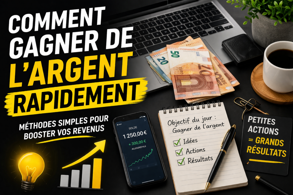 comment gagner de l’argent rapidement avec méthodes simples revenu complémentaire argent en ligne débutant